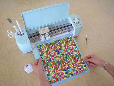 colorful chloris floral Cricut Compatible Vinyl