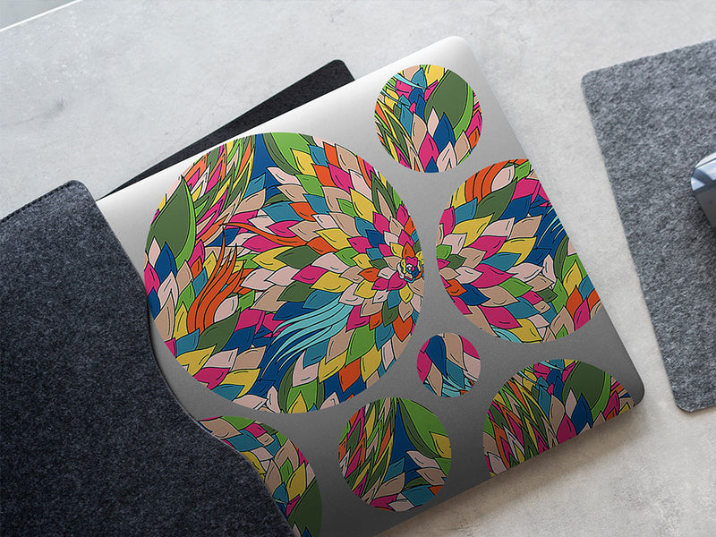 colorful chloris floral DIY Laptop Stickers