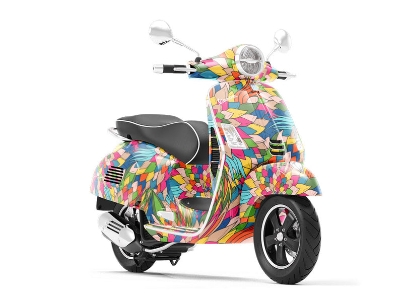 Colorful Chloris Floral Vespa Scooter Wrap Film