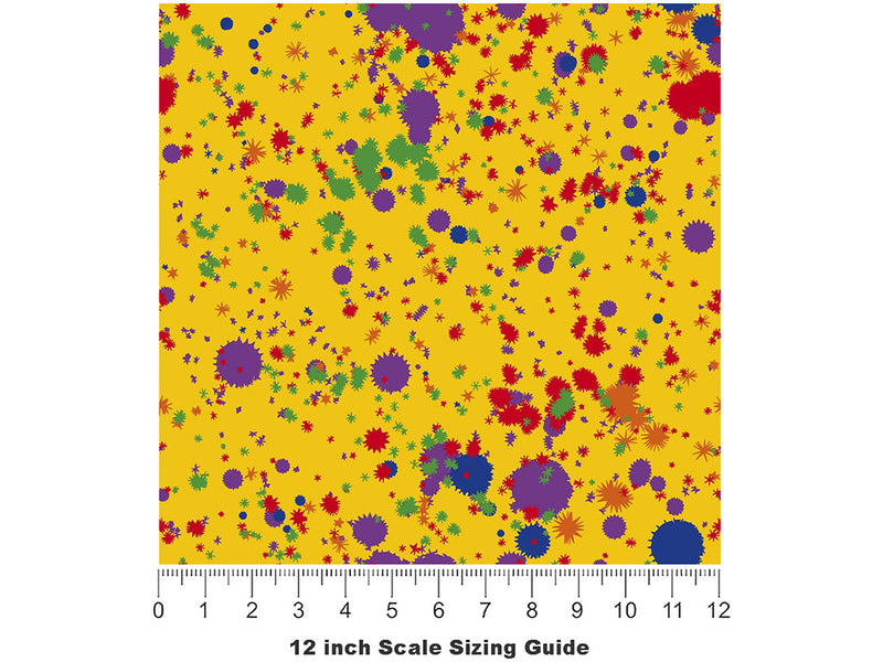Colorful Classroom Paint Splatter Vinyl Film Pattern Size 12 inch Scale~Rwraps Colorful Classroom Paint Splatter Sizing Chart~2