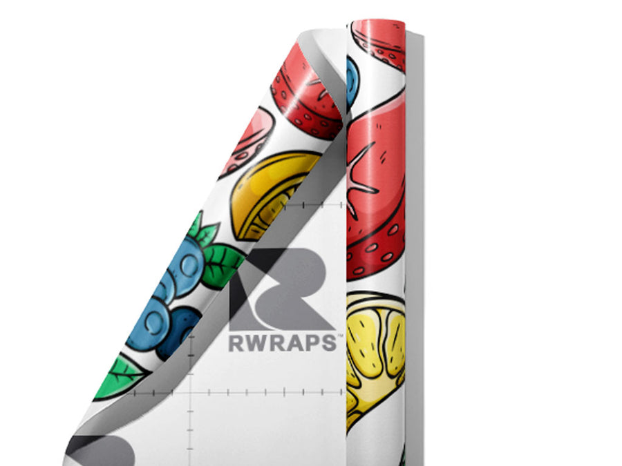 Colorful Compote Fruit Wrap Film Sheets~Rwraps Series 914 Colorful Compote Fruit Scrolled Sheet~3