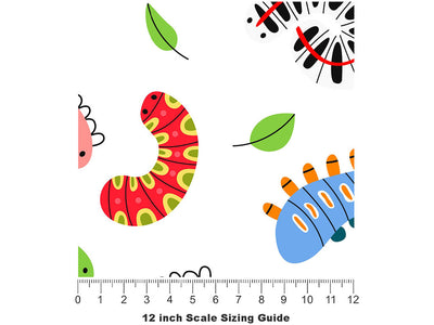 Colorful Crawlers Bug Vinyl Film Pattern Size 12 inch Scale~Rwraps Colorful Crawlers Bug Sizing Chart~2