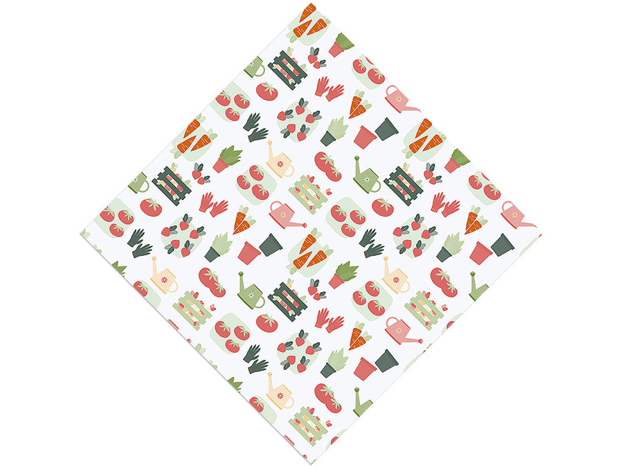 Colorful Crop Gardening Vinyl Wrap Pattern