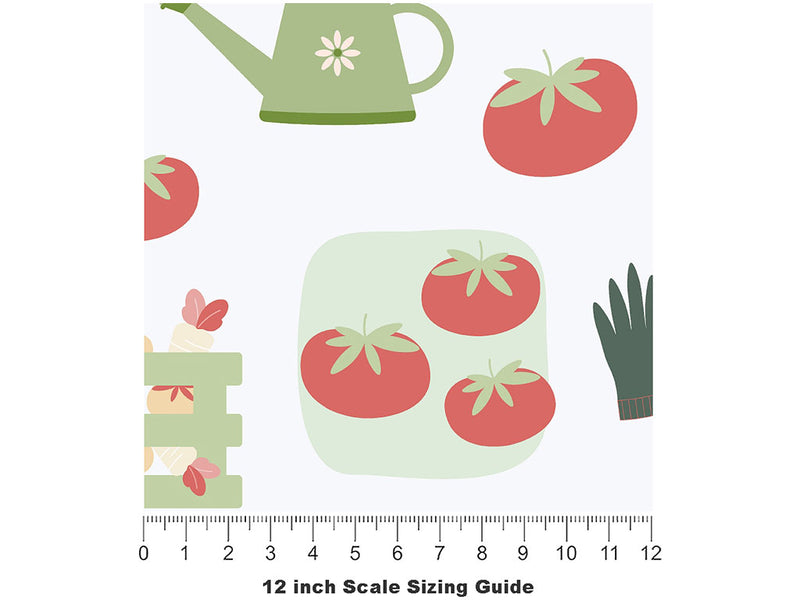 Colorful Crop Gardening Vinyl Film Pattern Size 12 inch Scale~Rwraps Colorful Crop Gardening Sizing Chart~2