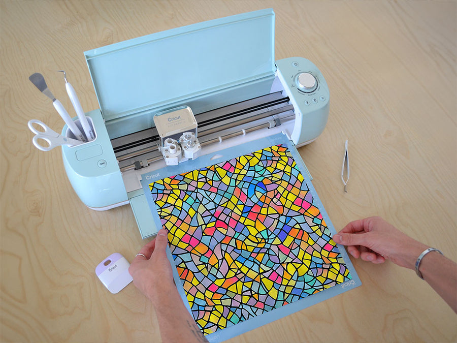 colorful leftovers stained glass Cricut Compatible Vinyl