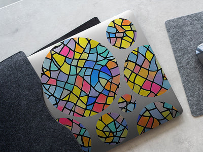 colorful leftovers stained glass DIY Laptop Stickers