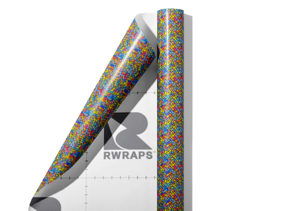 Colorful Leftovers Stained Glass Wrap Film Sheets~Rwraps Series 914 Colorful Leftovers Stained Glass Scrolled Sheet~3