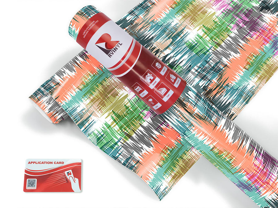 colorful radiowaves abstract geometric Craft Vinyl Roll