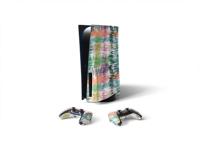 colorful radiowaves abstract geometric Sony PS5 DIY Skin