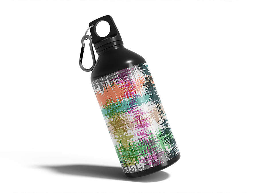 colorful radiowaves abstract geometric Water Bottle DIY Stickers