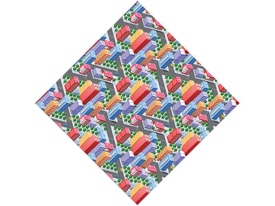 Commuting Downtown Cityscape Vinyl Wrap Pattern