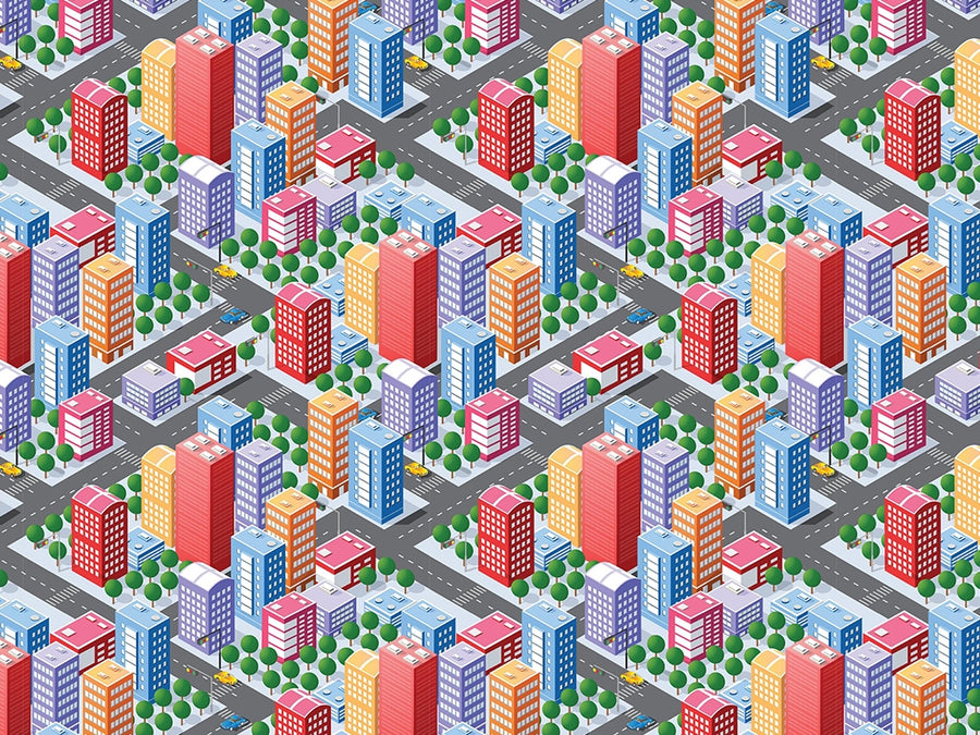 Commuting Downtown Cityscape Vinyl Wrap Pattern~Rwraps Series 914 Digitally Printed Vinyl Wrap~0