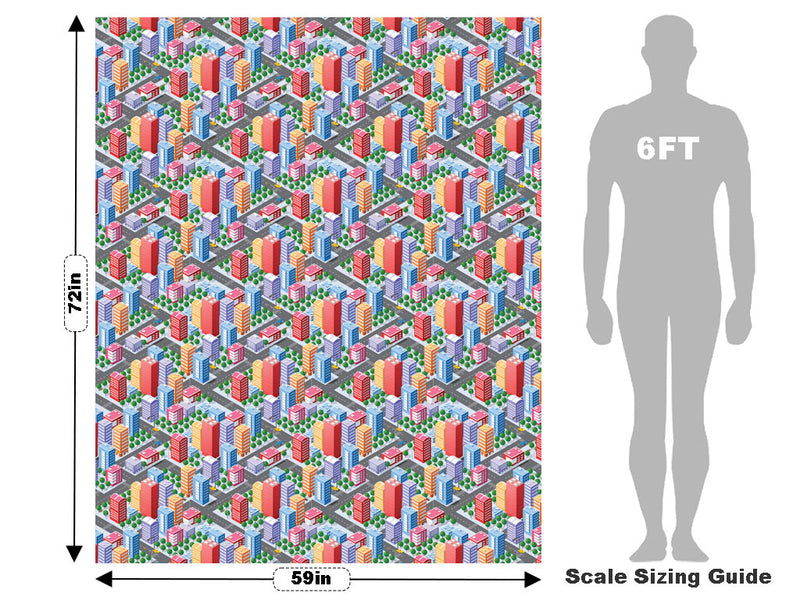 Commuting Downtown Cityscape Vehicle Wrap Scale~Rwraps Series 914 Commuting Downtown Cityscape Measurements~2