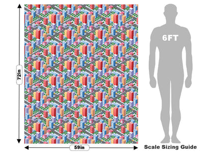 Commuting Downtown Cityscape Vehicle Wrap Scale~Rwraps Series 914 Commuting Downtown Cityscape Measurements~2
