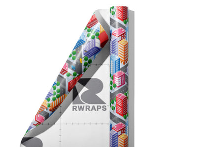 Commuting Downtown Cityscape Wrap Film Sheets~Rwraps Series 914 Commuting Downtown Cityscape Scrolled Sheet~4