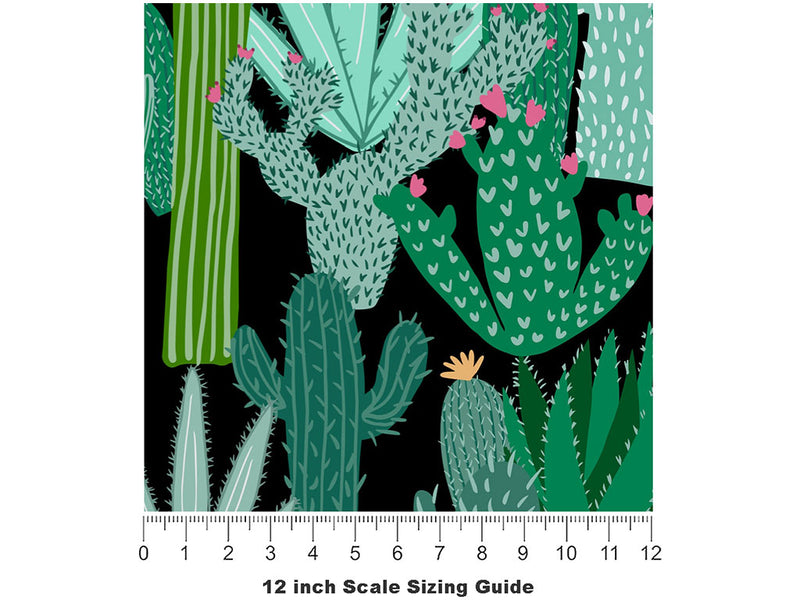 Completely Overrun Cacti Vinyl Film Pattern Size 12 inch Scale~Rwraps Completely Overrun Cacti Sizing Chart~2
