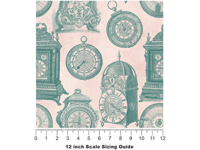 Complex Clocks Steampunk Vinyl Film Pattern Size 12 inch Scale~Rwraps Complex Clocks Steampunk Sizing Chart~2