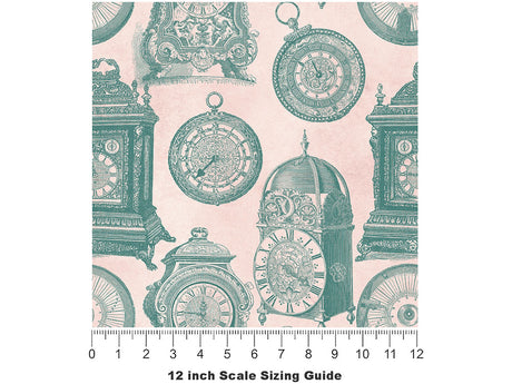 Complex Clocks Steampunk Vinyl Film Pattern Size 12 inch Scale~Rwraps Complex Clocks Steampunk Sizing Chart~2