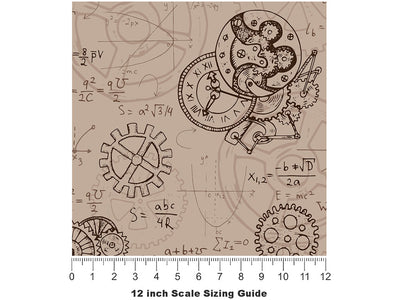 Complex Dreams Steampunk Vinyl Film Pattern Size 12 inch Scale~Rwraps Complex Dreams Steampunk Sizing Chart~2
