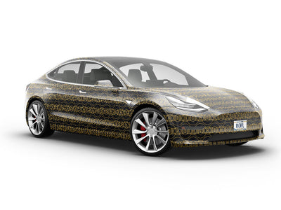 Concentric Circles Art Deco Vehicle Vinyl Wrap