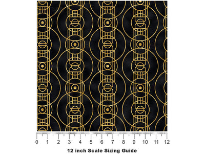 Concentric Circles Art Deco Vinyl Film Pattern Size 12 inch Scale~Rwraps Concentric Circles Art Deco Sizing Chart~2