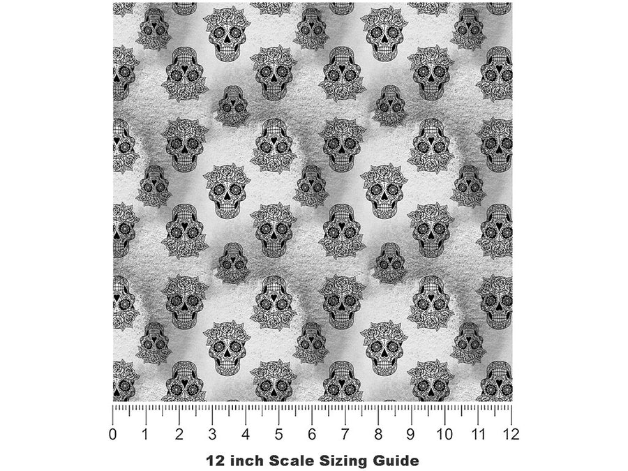 Concrete Muertos Horror Vinyl Film Pattern Size 12 inch Scale~Rwraps Concrete Muertos Horror Sizing Chart~2