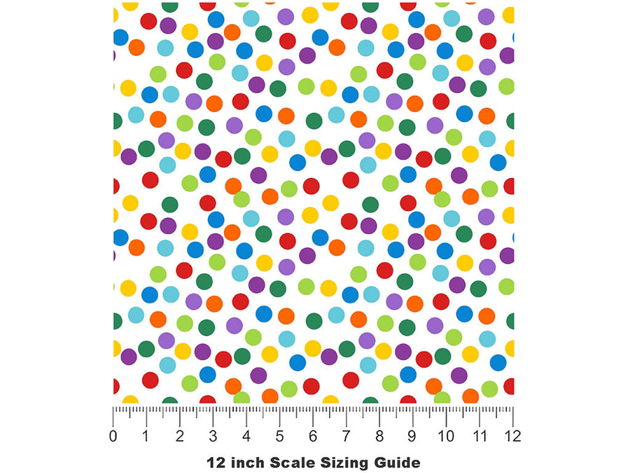 Confetti Explosion Polka Dot Vinyl Film Pattern Size 12 inch Scale~Rwraps Confetti Explosion Polka Dot Sizing Chart~2
