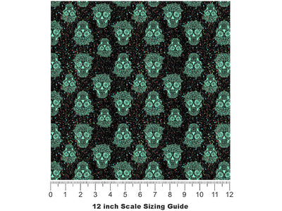 Confetti Muertos Horror Vinyl Film Pattern Size 12 inch Scale~Rwraps Confetti Muertos Horror Sizing Chart~2