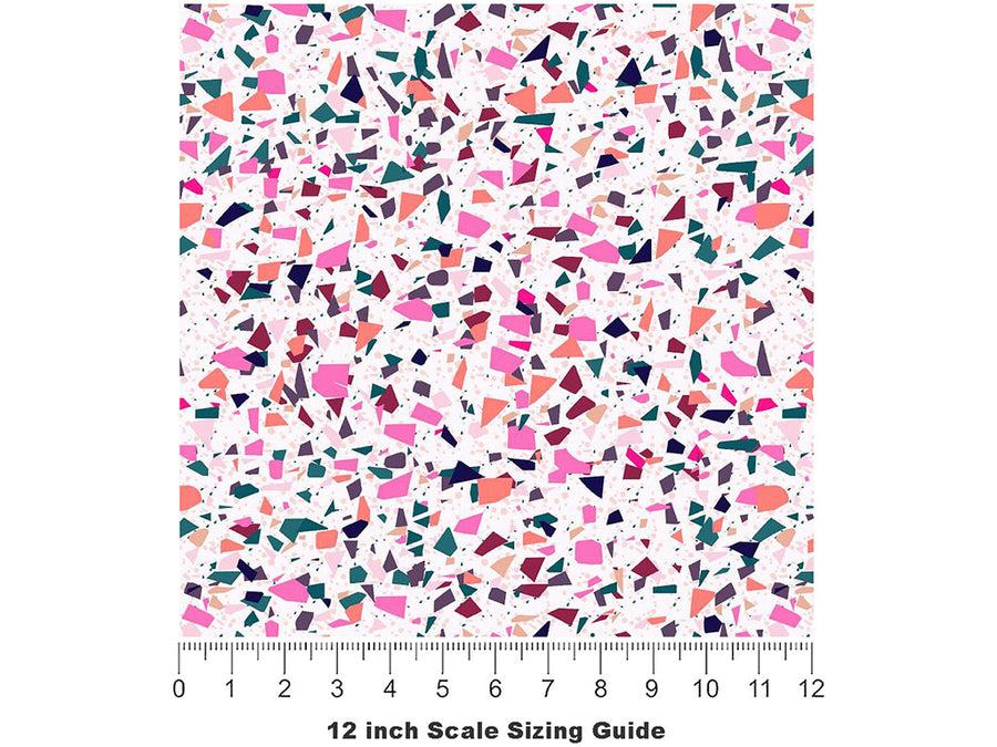 Confetti  Terrazzo Vinyl Film Pattern Size 12 inch Scale~Rwraps Confetti  Terrazzo Sizing Chart~2