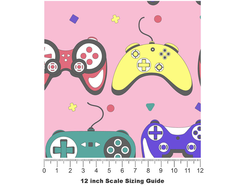 Console Control Gaming Vinyl Film Pattern Size 12 inch Scale~Rwraps Console Control Gaming Sizing Chart~2