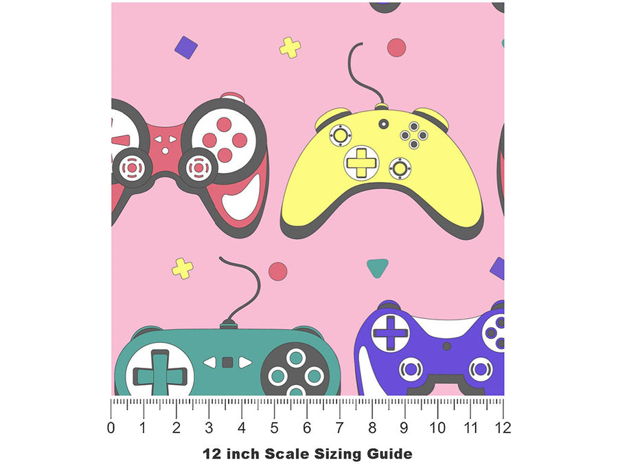 Console Control Gaming Vinyl Film Pattern Size 12 inch Scale~Rwraps Console Control Gaming Sizing Chart~2