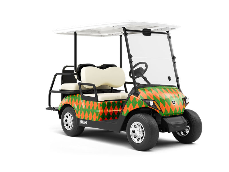 Construction Ahead Argyle Wrapped Golf Cart
