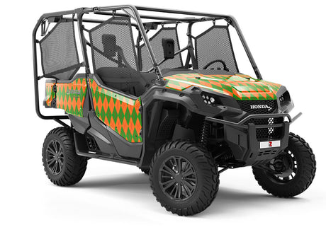 Construction Ahead Argyle Utility Vehicle Vinyl Wrap
