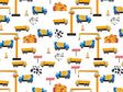 Construction Time Cityscape Vinyl Wrap Pattern~Rwraps Series 914 Digitally Printed Vinyl Wrap~0
