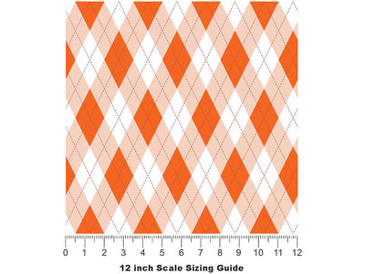 Construction Vest Argyle Vinyl Film Pattern Size 12 inch Scale~Rwraps Construction Vest Argyle Sizing Chart~2