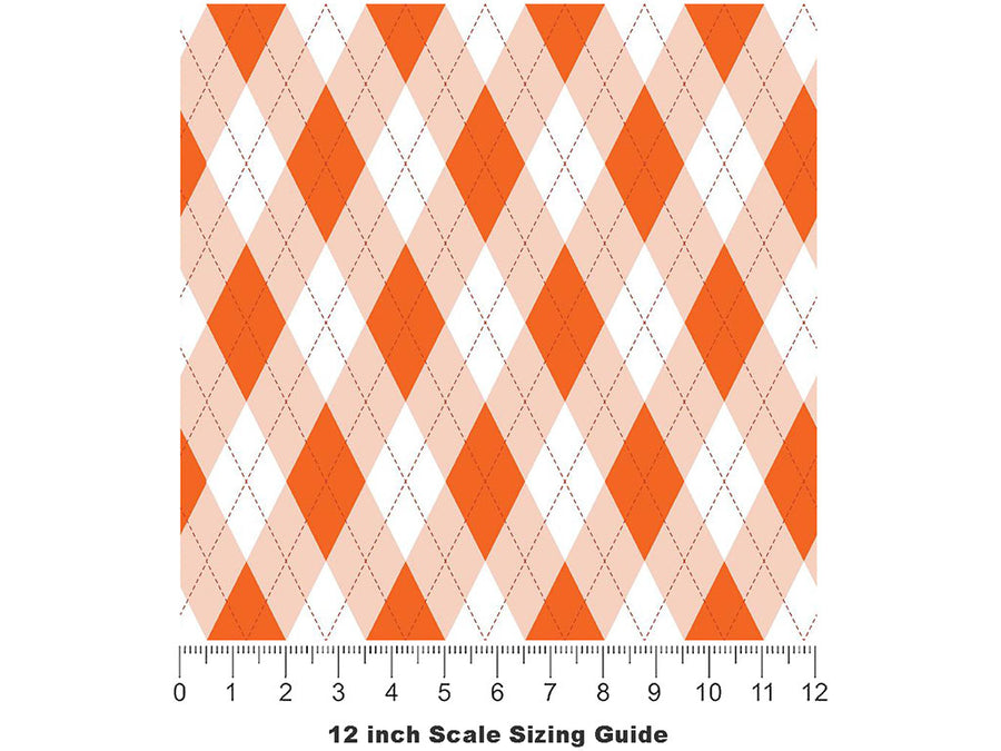 Construction Vest Argyle Vinyl Film Pattern Size 12 inch Scale~Rwraps Construction Vest Argyle Sizing Chart~2