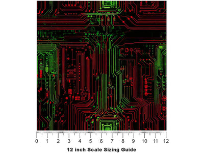 Contrasting Connections Technology Vinyl Film Pattern Size 12 inch Scale~Rwraps Contrasting Connections Technology Sizing Chart~3