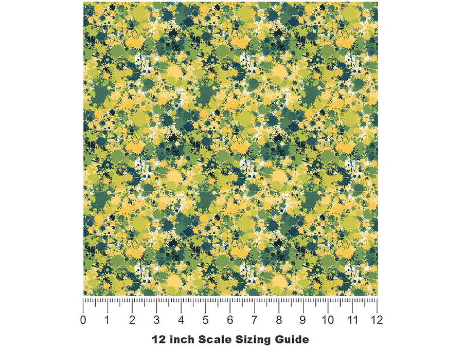Cool Chameleon Paint Splatter Vinyl Film Pattern Size 12 inch Scale~Rwraps Cool Chameleon Paint Splatter Sizing Chart~2