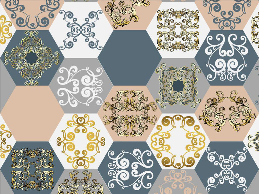 Cool Hexagonal Tile Vinyl Wrap Pattern~Rwraps Series 914 Digitally Printed Vinyl Wrap~0