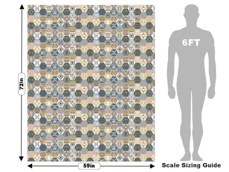 Cool Hexagonal Tile Vehicle Wrap Scale~Rwraps Series 914 Cool Hexagonal Tile Measurements~2