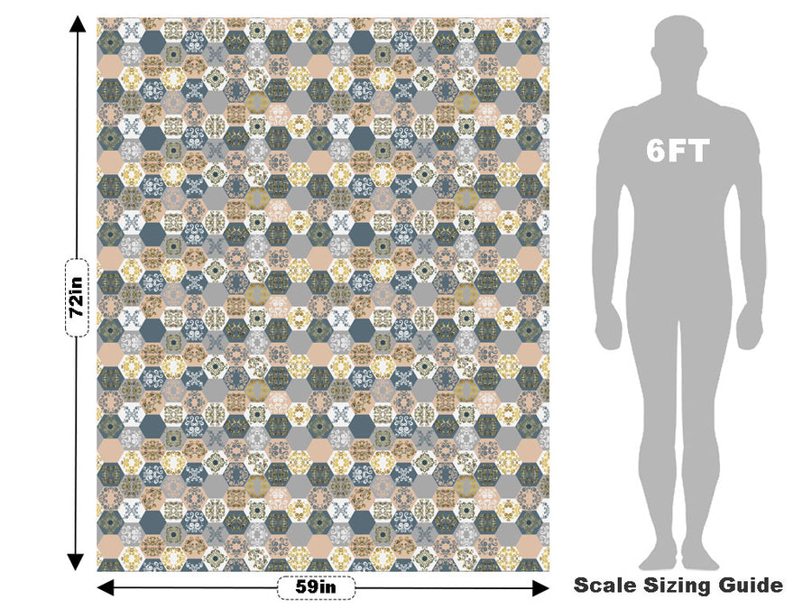 Cool Hexagonal Tile Vehicle Wrap Scale~Rwraps Series 914 Cool Hexagonal Tile Measurements~2