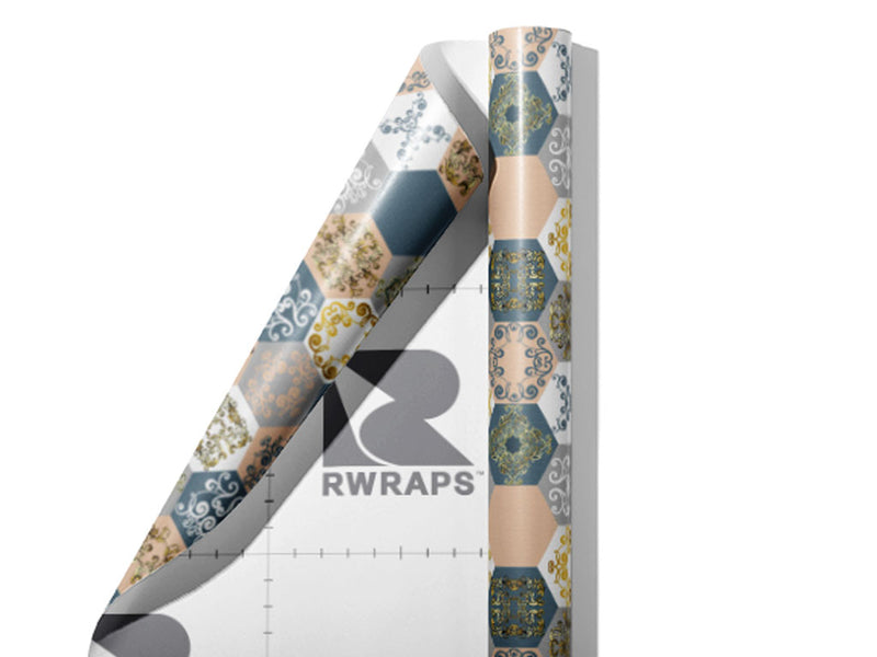 Cool Hexagonal Tile Wrap Film Sheets~Rwraps Series 914 Cool Hexagonal Tile Scrolled Sheet~4