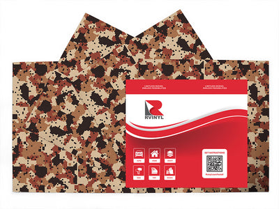 copper digital camouflage Craft Vinyl Sheet Pack
