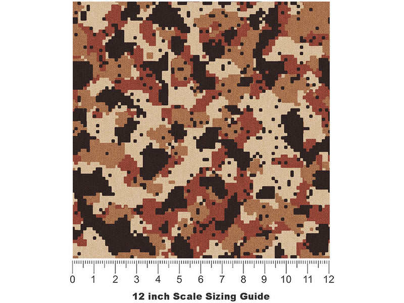 Copper Digital Camouflage Vinyl Film Pattern Size 12 inch Scale~Rwraps Copper Digital Camouflage Sizing Chart~3
