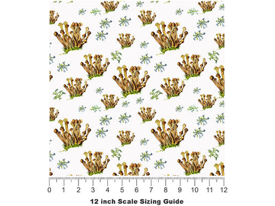 Coprinellus Micaceous Mushroom Vinyl Film Pattern Size 12 inch Scale~Rwraps Coprinellus Micaceous Mushroom Sizing Chart~2