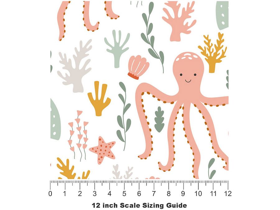 Coral Companions Marine Life Vinyl Film Pattern Size 12 inch Scale~Rwraps Coral Companions Marine Life Sizing Chart~2