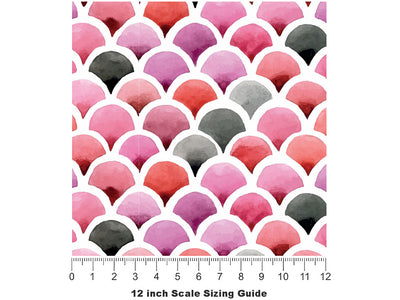 Coral Shells Fantasy Vinyl Film Pattern Size 12 inch Scale~Rwraps Coral Shells Fantasy Sizing Chart~2