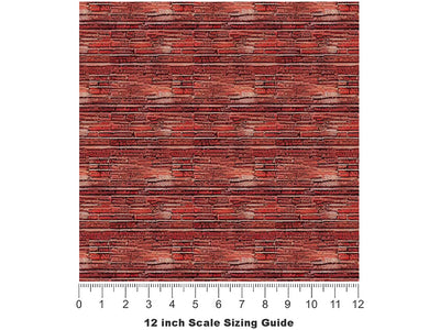 Cordovan Red Brick Vinyl Film Pattern Size 12 inch Scale~Rwraps Cordovan Red Brick Sizing Chart~3