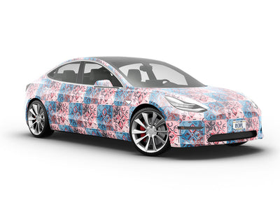 Cornflower Tile Vehicle Vinyl Wrap