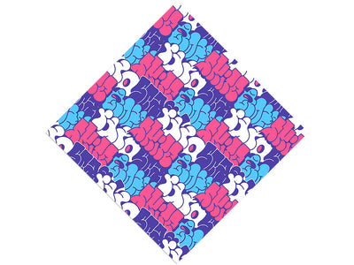 Cotton Candy Bubbled Graffiti Vinyl Wrap Pattern